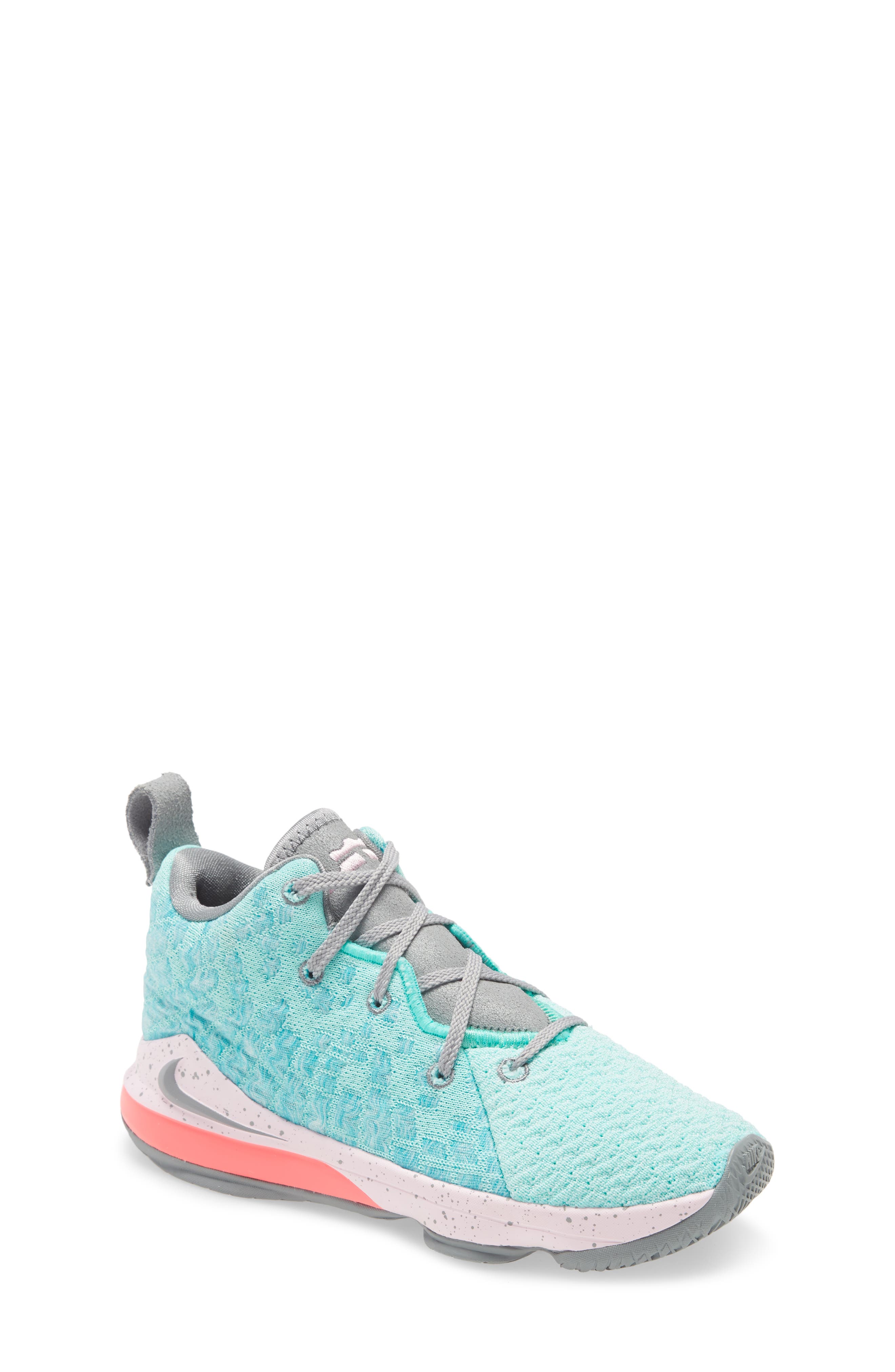 LeBron XVII Basketball Shoe, Main, color, LIGHT AQUA/ GREY-PINK FOAM