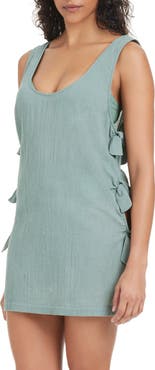 Sanctuary Side Tie Cotton Cover-Up Minidress