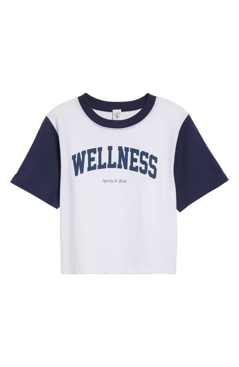 Sporty & Rich Wellness Colorblock Cotton Graphic Crop T-Shirt, Alternate, color,
