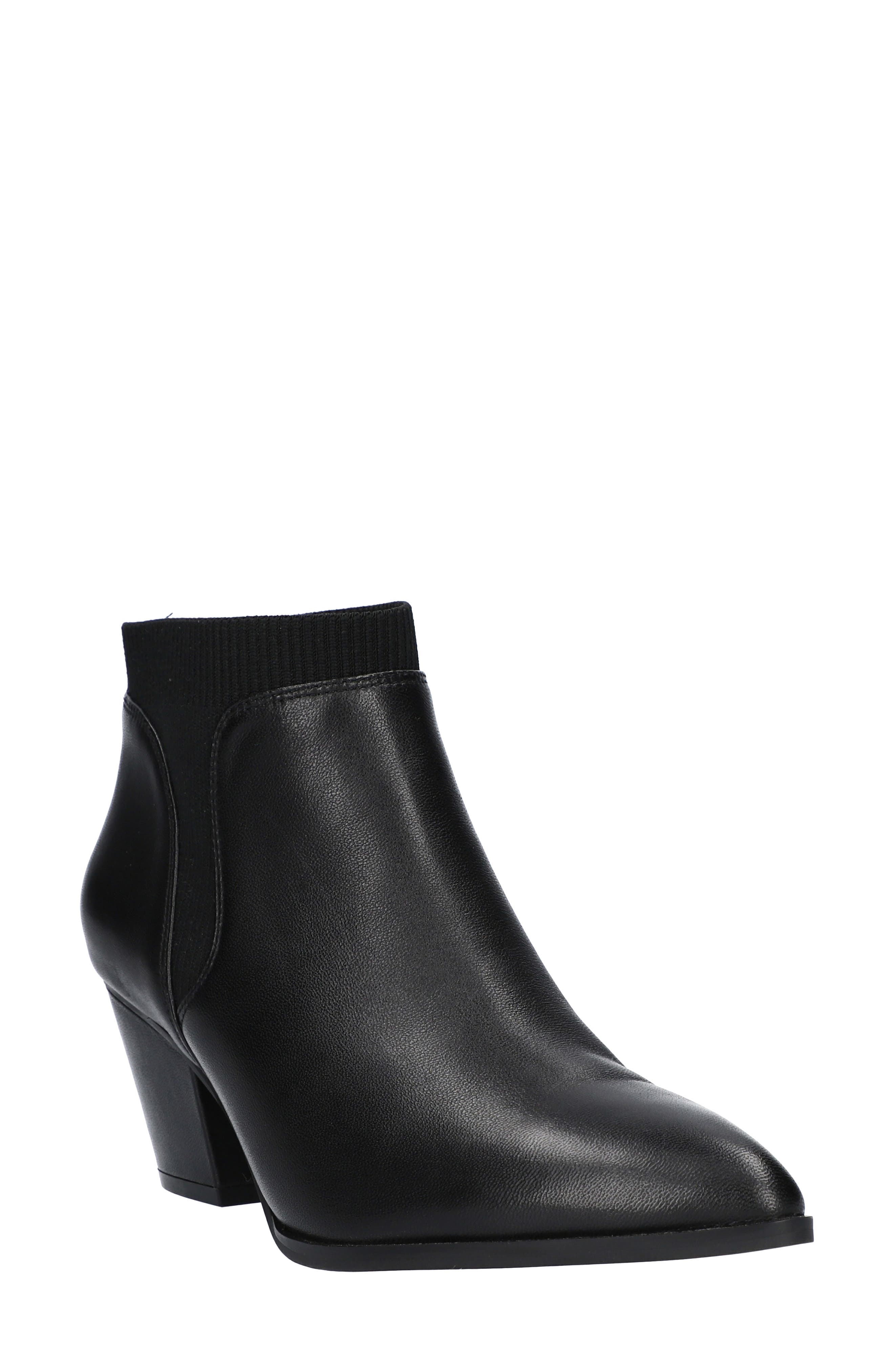 Lottie Bootie, Main, color, BLACK LEATHER