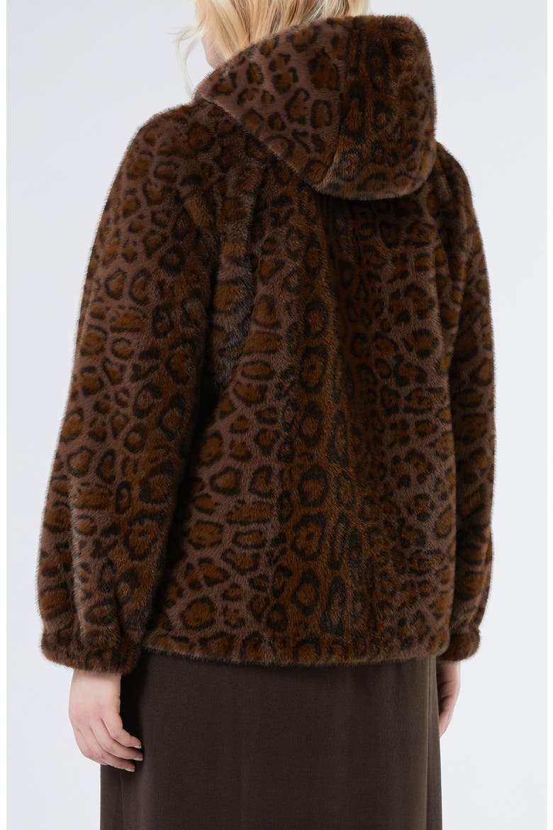 King Reversible Faux Fur Hooded Coat, Alternate, color, CHOCOLATE