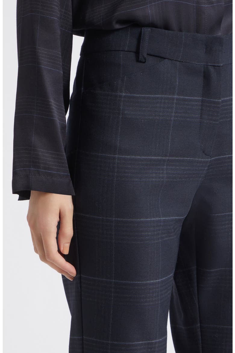 Galante Plaid Wool Blend Straight Leg Pants, Alternate, color, NAVY