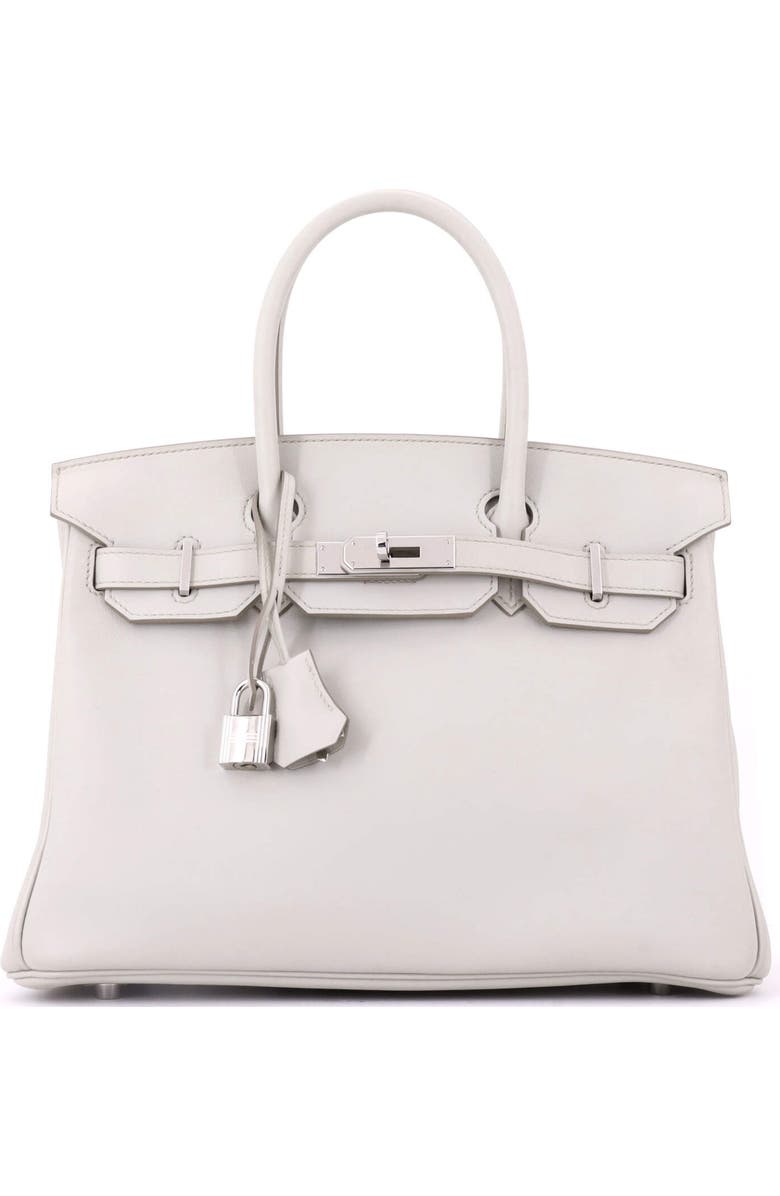 Pre-Owned Hermes Birkin Handbag Light Swift with Palladium Hardware 30, Main, color, Beton