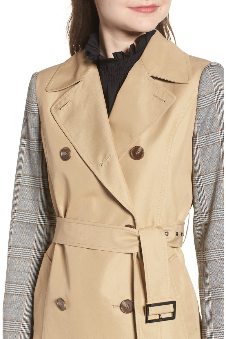 Belted Trench, Alternate, color, TAN PLAID