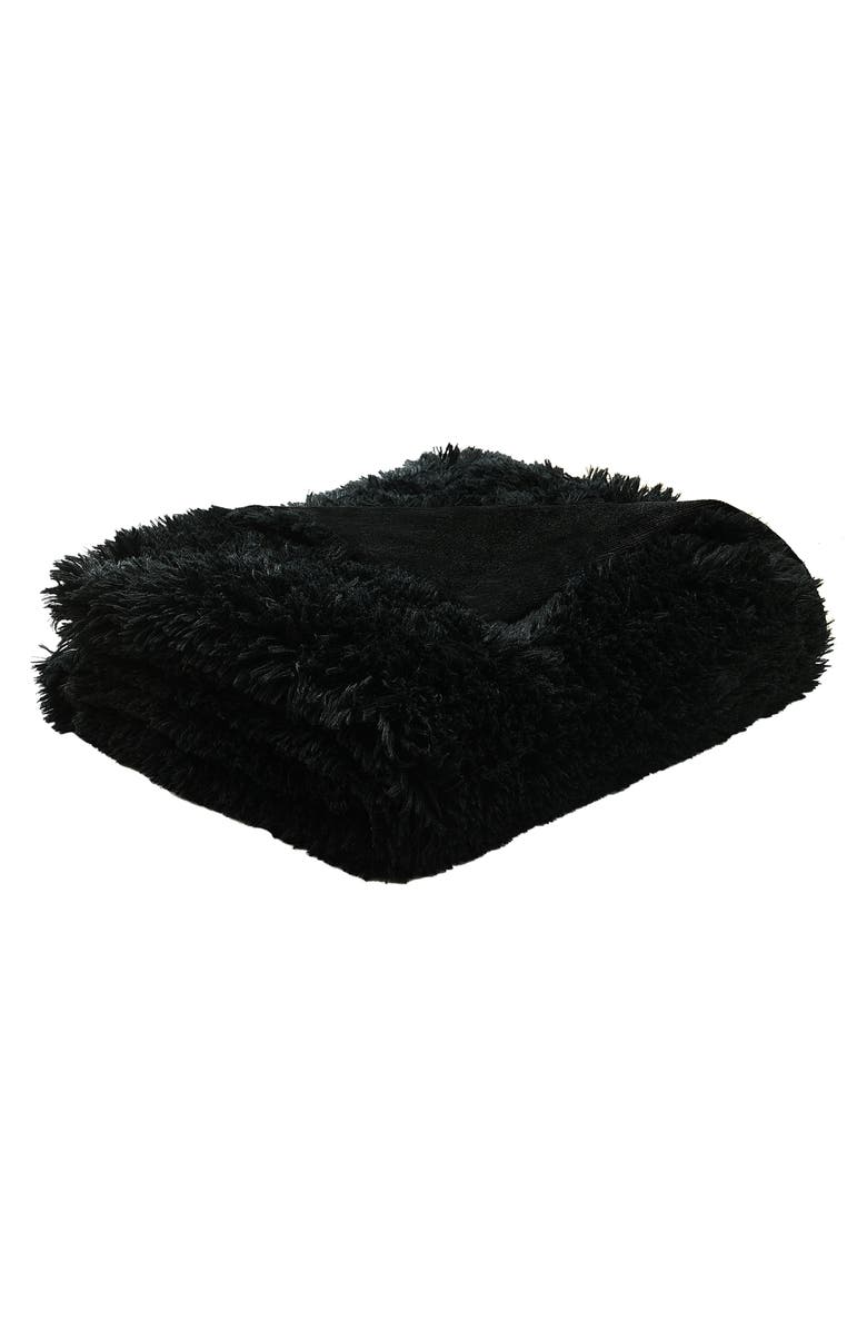 BCBG Faux Fur Throw Blanket, Main, color, 