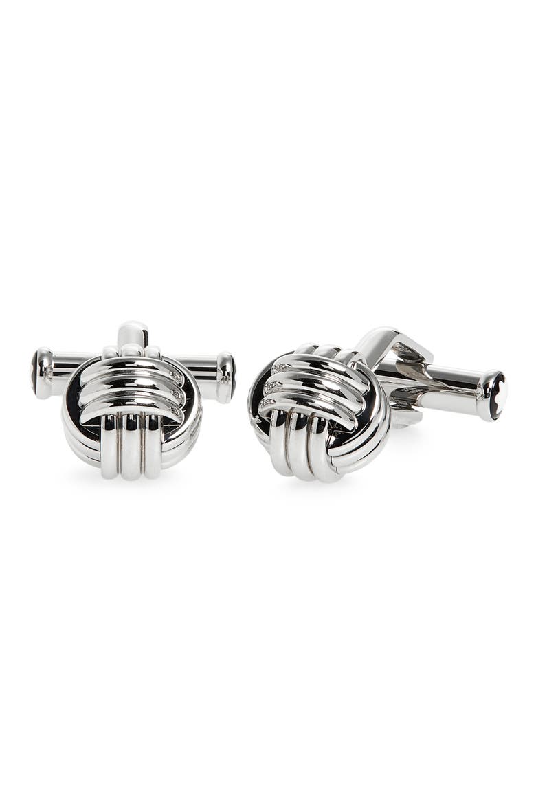 Knot Cuff Links, Main, color, SILVER METALLIC