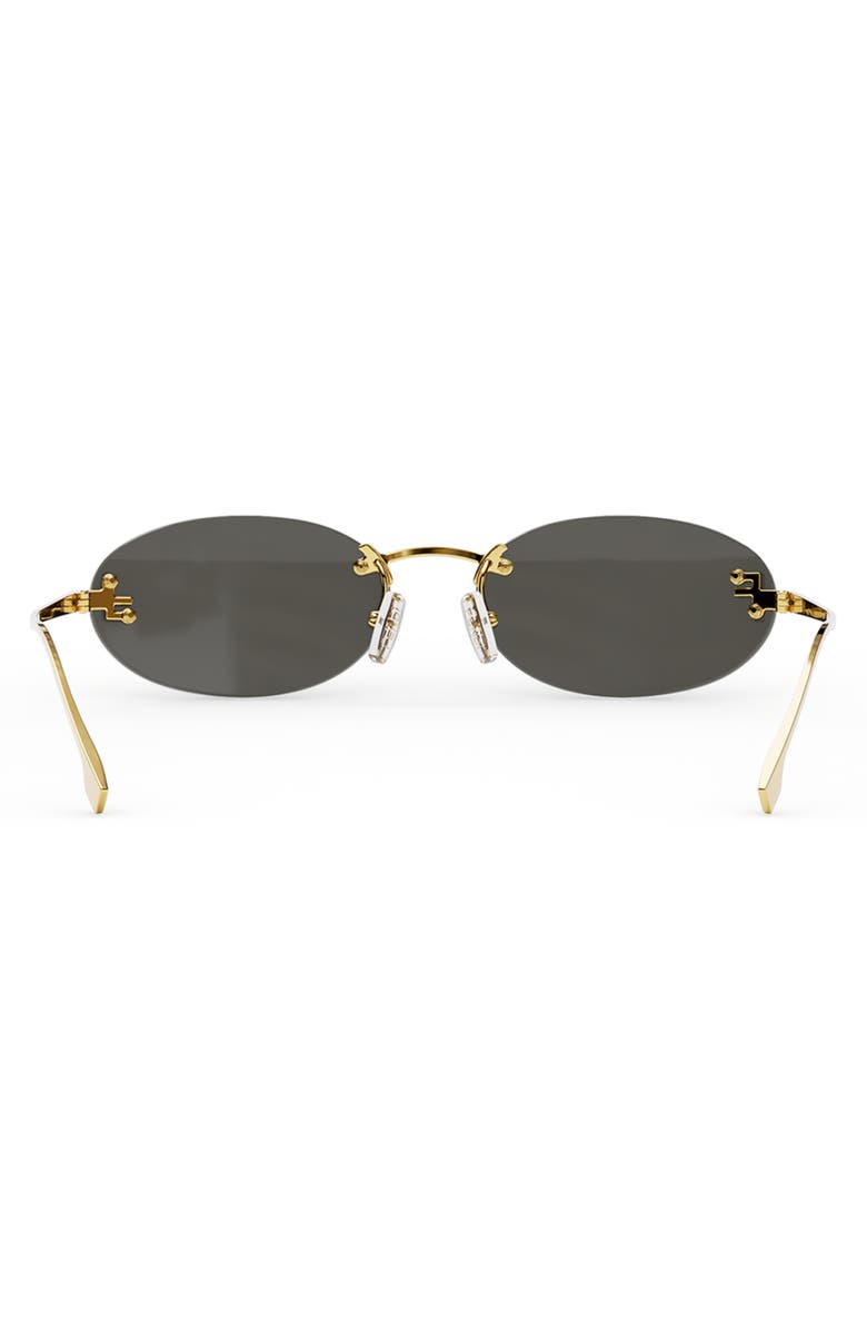 Fendi 'Fendi First 54mm Oval Sunglasses, Alternate, color, Shiny Endura Gold / Smoke