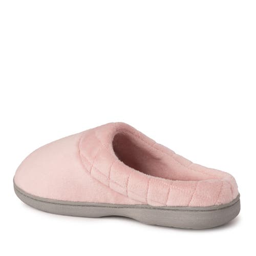 Dearfoams Darcy Quilted Cuff Velour Clog Slipper In Pale Mauve