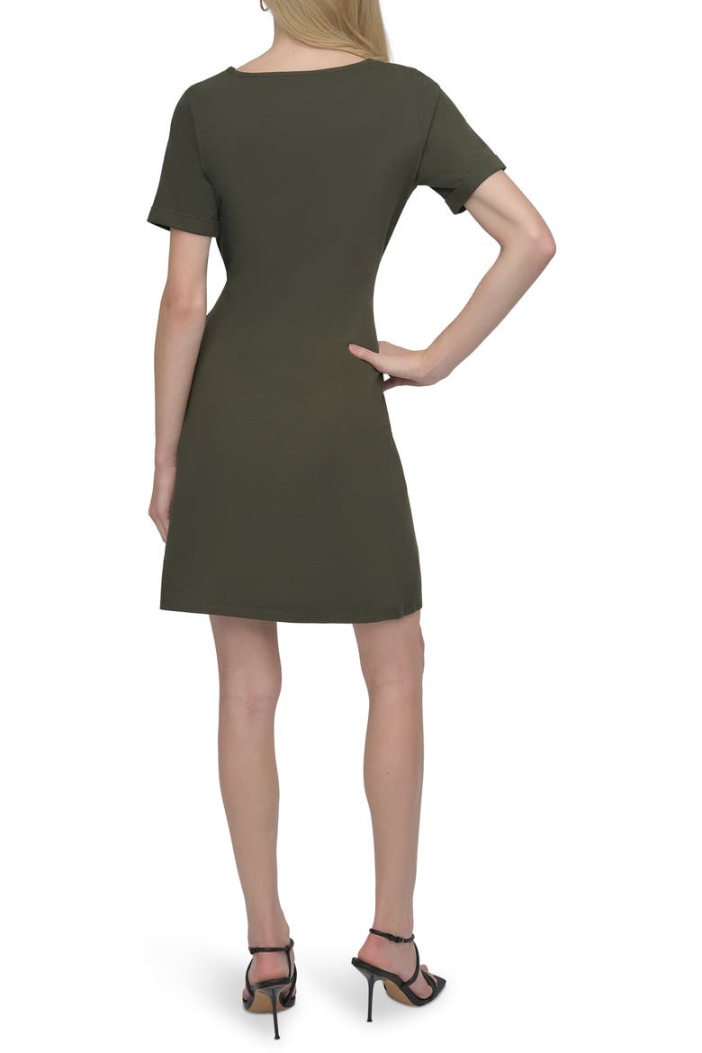 Faux Wrap Dress, Alternate, color, FATIGUE