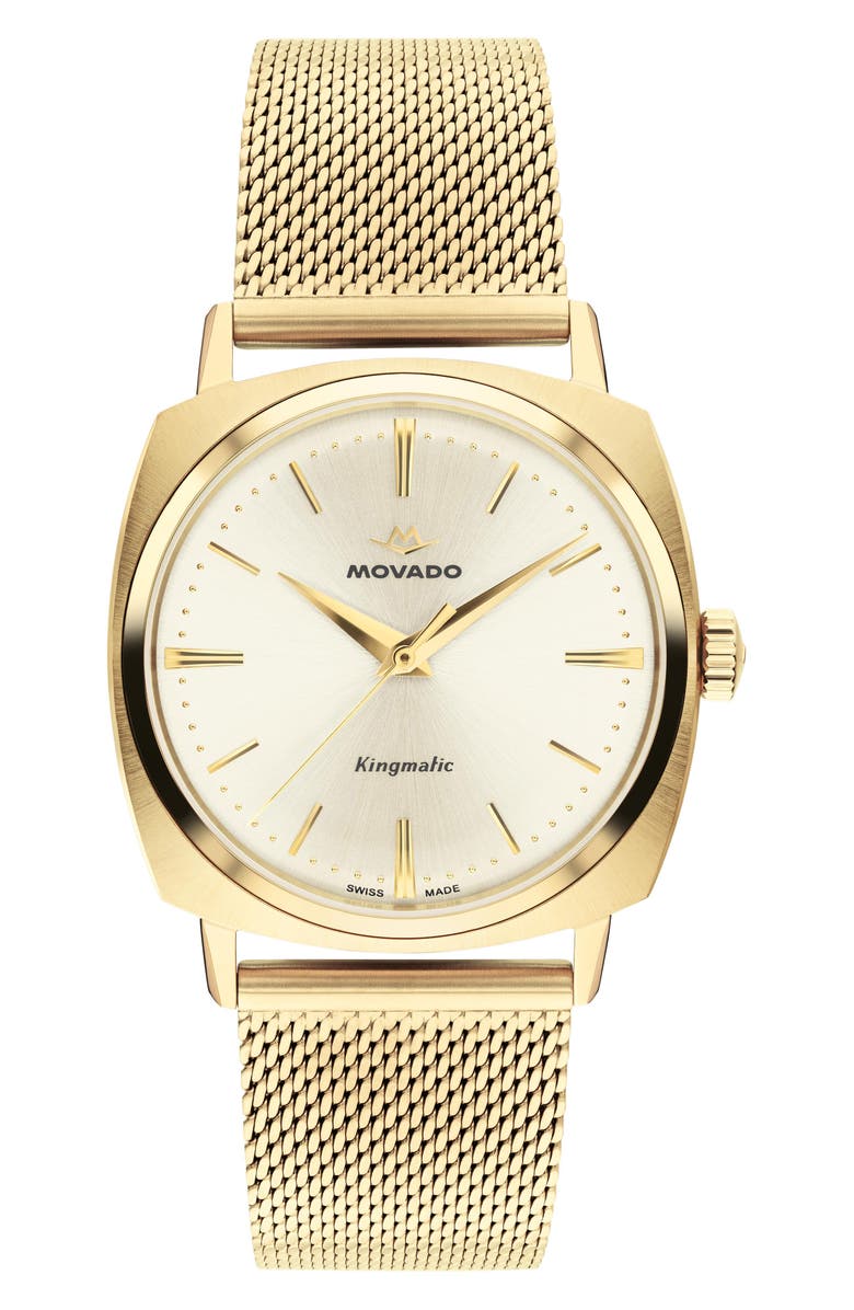 Movado Kingmatic Automatic Mesh Strap Watch, 35mm, Main, color, 
