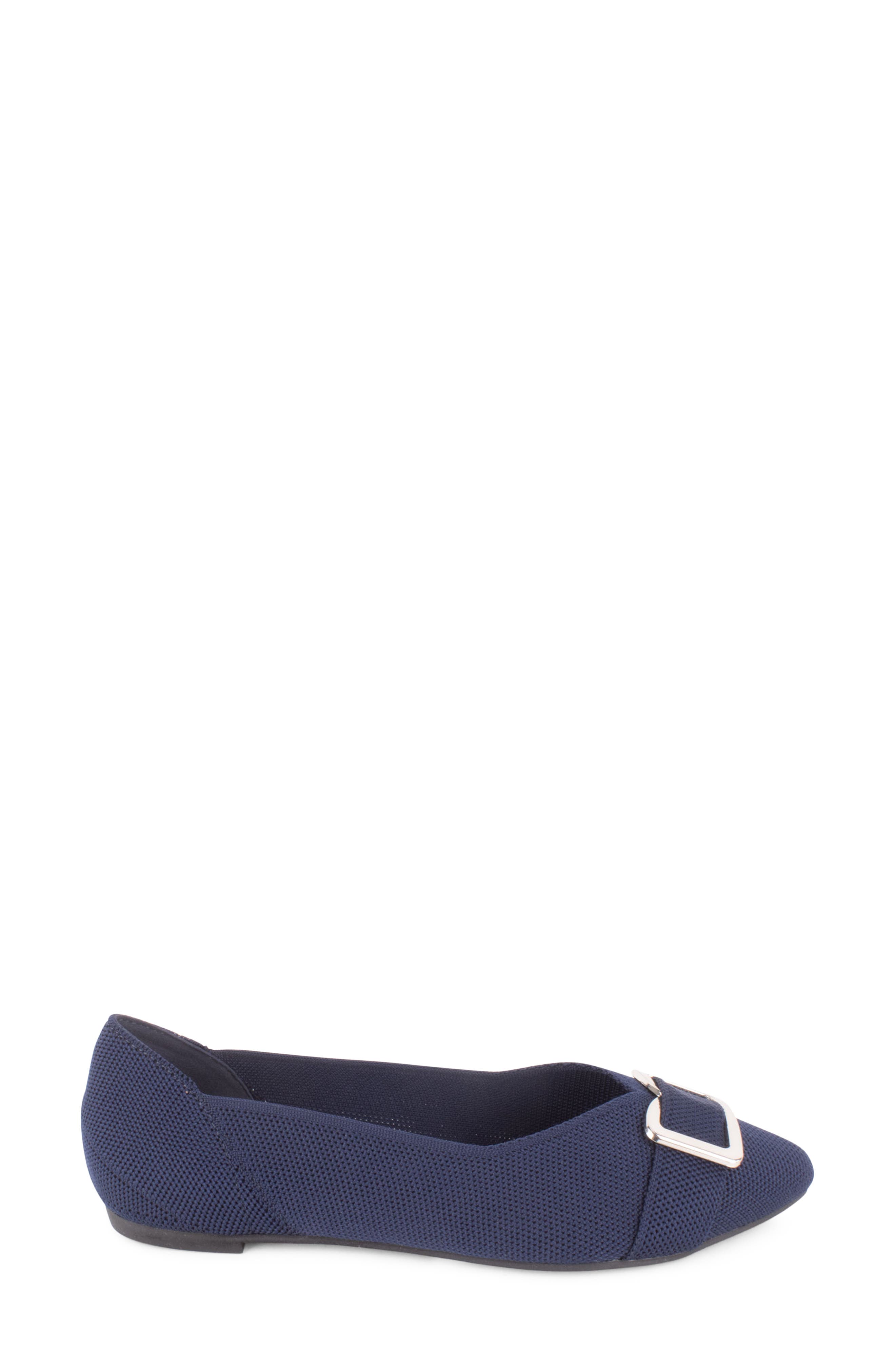 Lucerne Pointed Toe Flat, Alternate, color, DARK NAVY