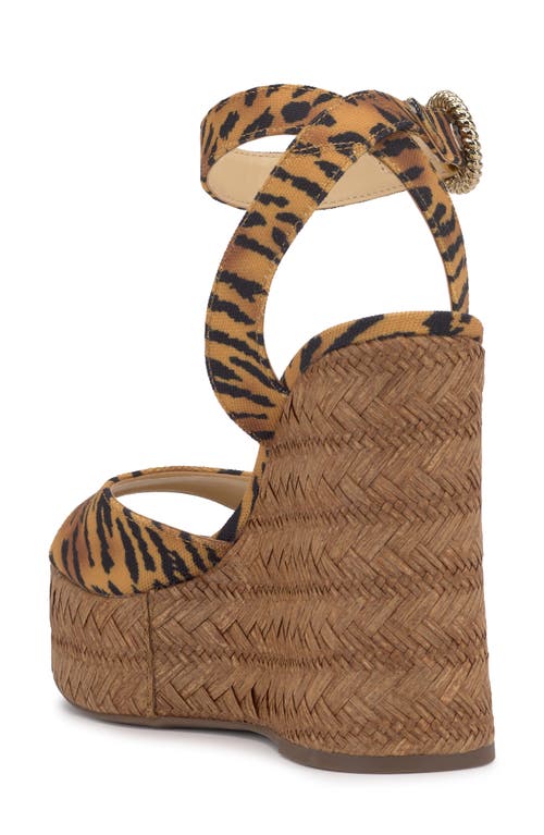 Jessica Simpson Kamindi Platform Wedge Sandal In Natural Tiger