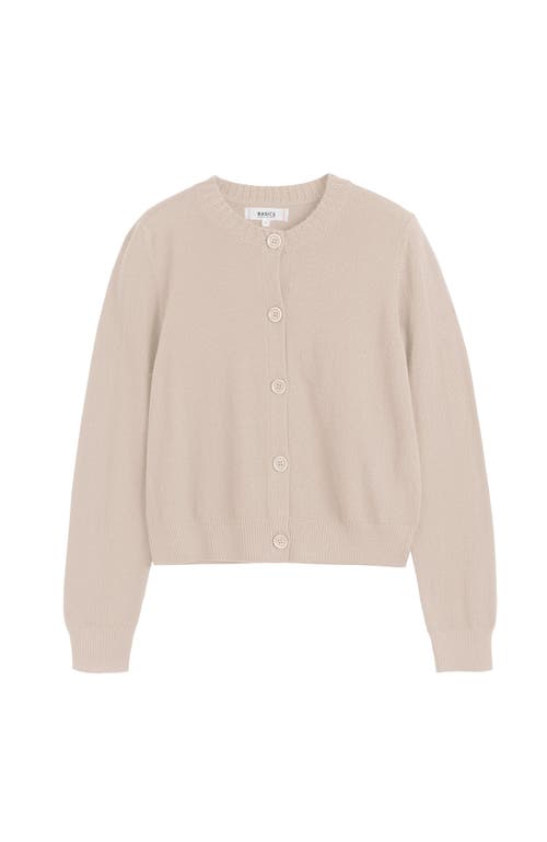Chinti & Parker Wool Cashmere Blend Crew Neck Cropped Cardigan In Neutral