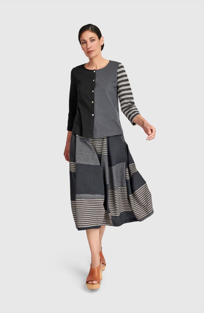 Alembika Twilight Balloon Skirt, Alternate, color, Slate Stripes