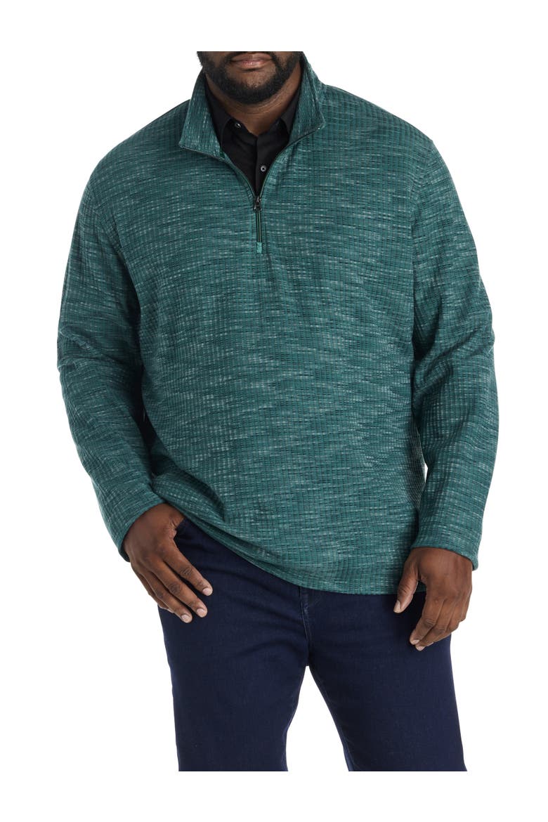 Big & Tall 1/4-Zip Pullover, Main, color, DARK GREEN