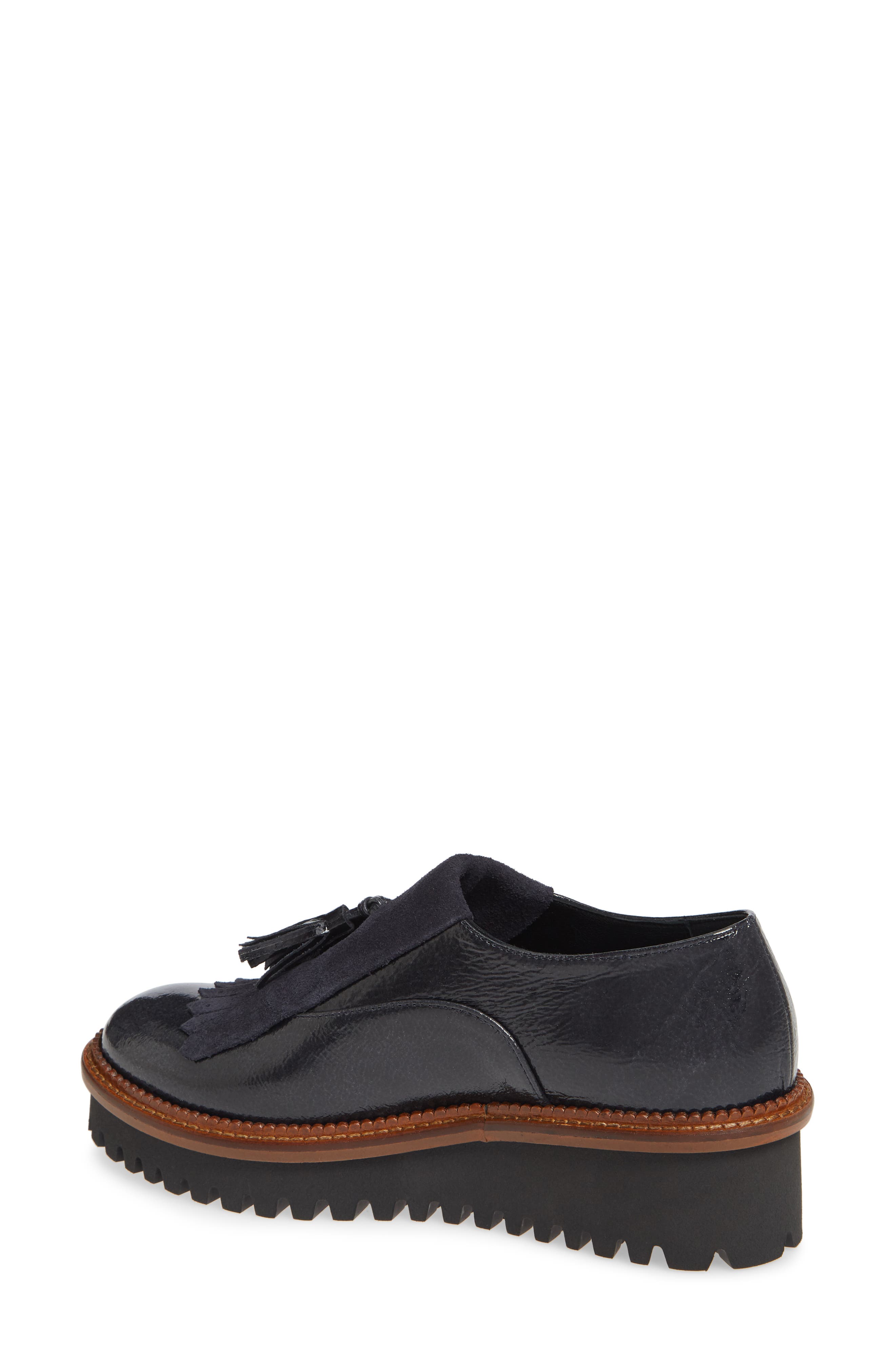 Allyne Wedge Loafer, Alternate, color, NAVY PATENT LEATHER