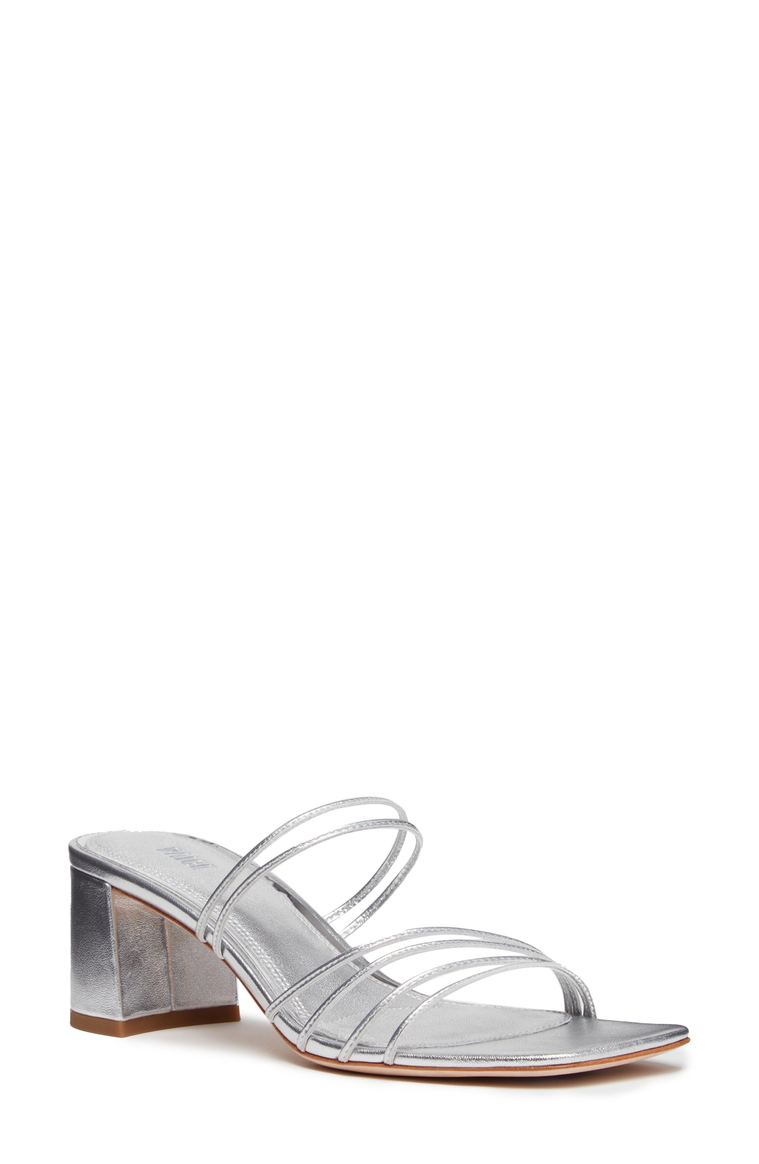 PAIGE Esme Slide Sandal, Main, color, Silver