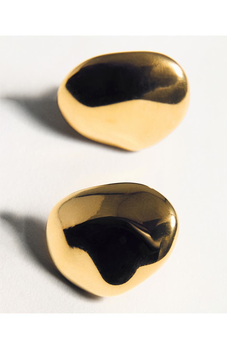 MANGO Molten Button Stud Earrings, Alternate, color, Gold