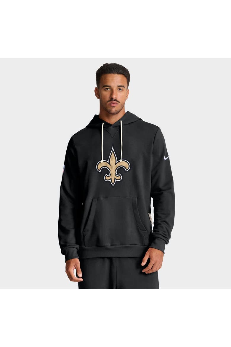 Men's Nike Black New Orleans Saints Sideline Initial Home Performance Pullover Hoodie, Main, color, Black
