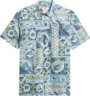 Kahala King's Shells Short Sleeve Cotton Button-Down Shirt