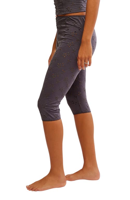 Free People Full Bloom Eyelet Pajama Capri Pants In Multi