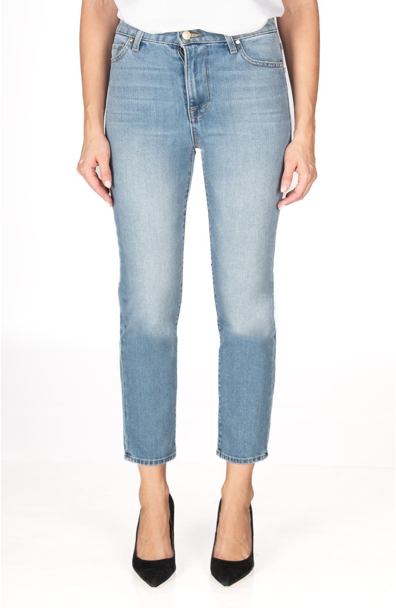 Fidelity Denim Cher Slim Straight Jeans, Alternate, color, Madison Blue