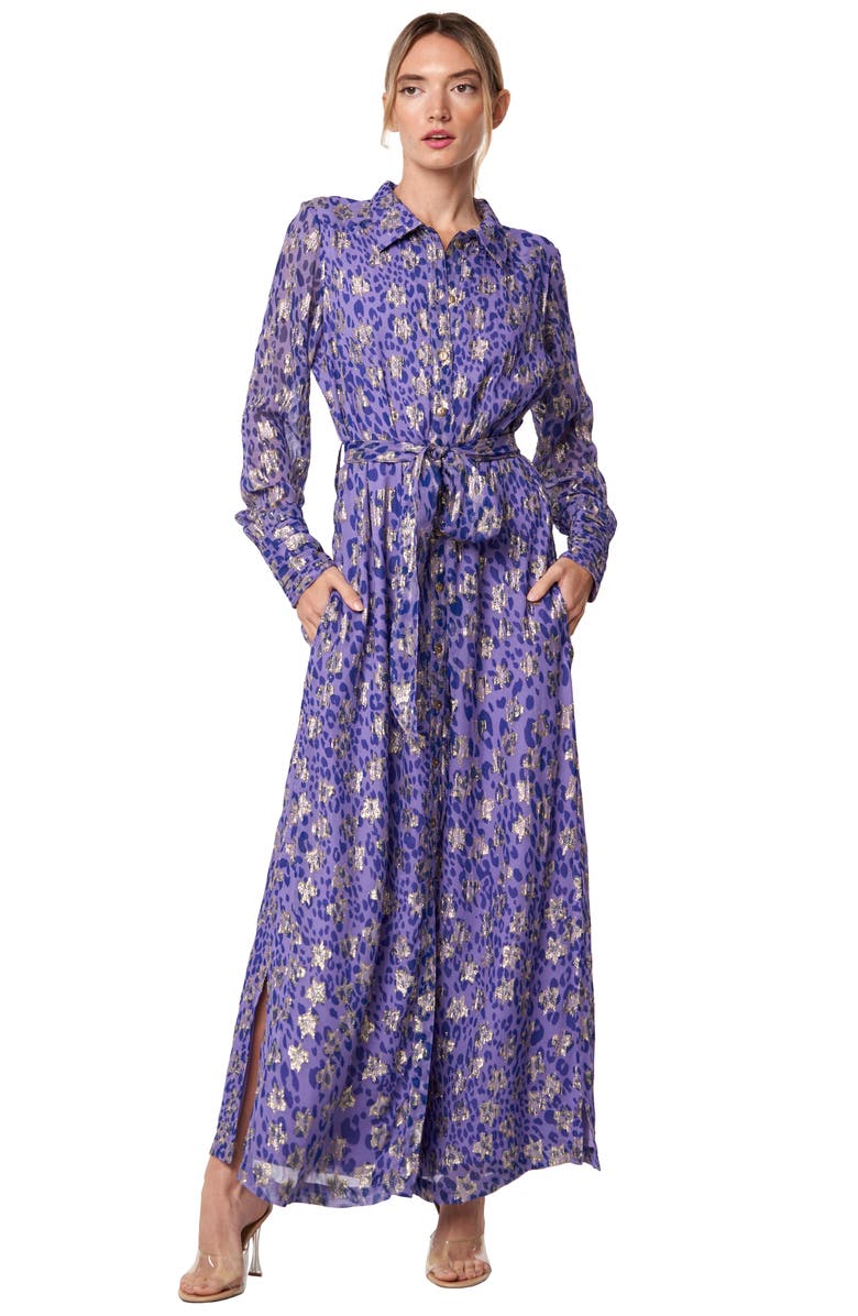 CIEBON Jynai Long Sleeve Shirtdress, Alternate, color, Lavender