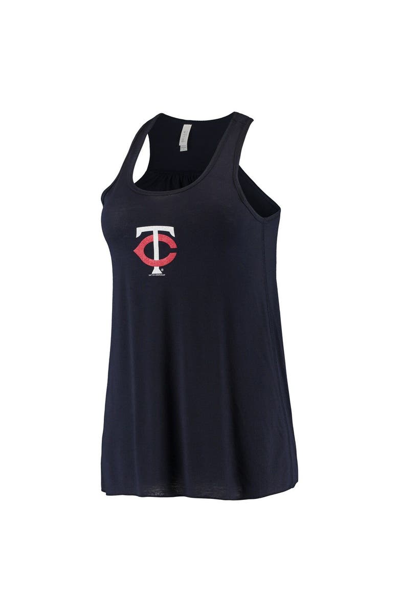 SOFT AS A GRAPE Women's Soft as a Grape Navy Minnesota Twins Front & Back Tank Top, Alternate, color, 