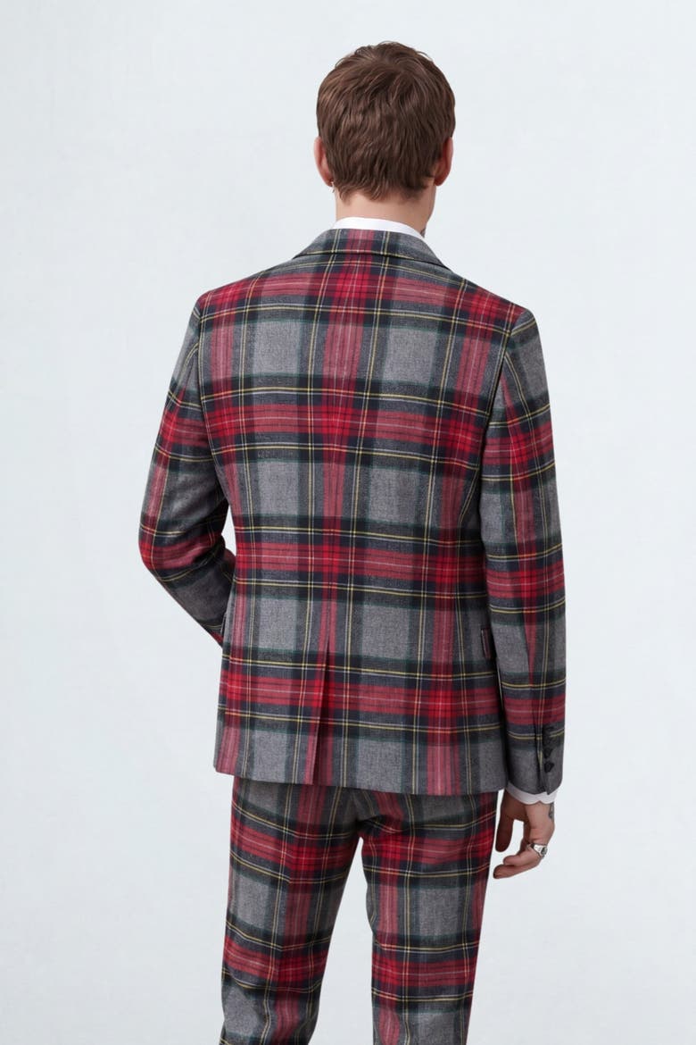 Cardosi Slim Fit Tuxedo Jacket, Alternate, color, Red Grey