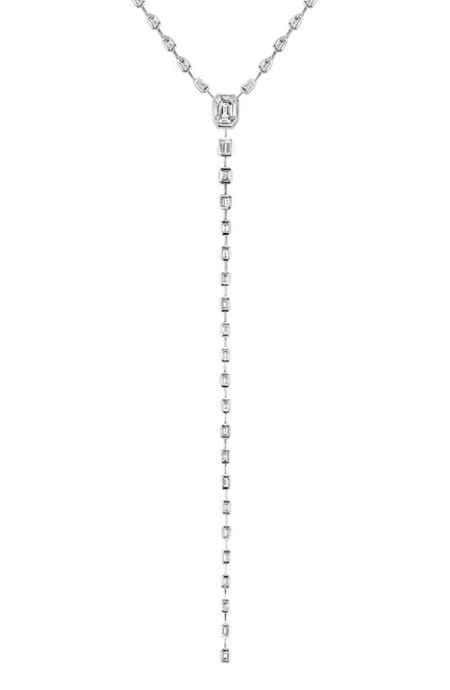 SHAY Diamond Illusion Baguette Y-Necklace in White Gold  product