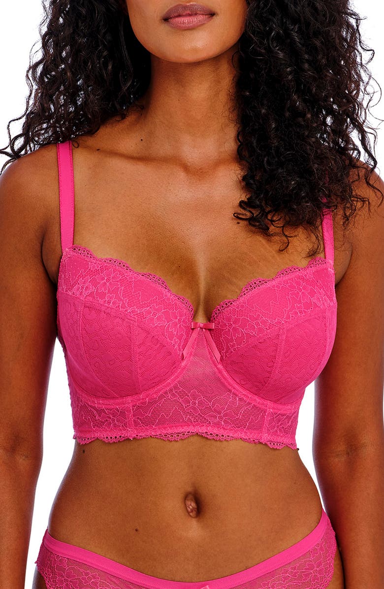 Freya Fancies Full Figure Longline Underwire Bra, Main, color, Hotpink