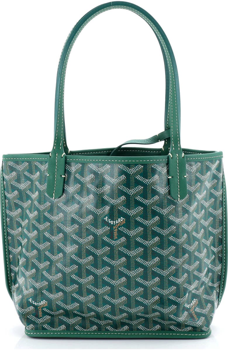 Pre-Owned Goyard Anjou Reversible Tote Coated Canvas Mini, Main, color, Green