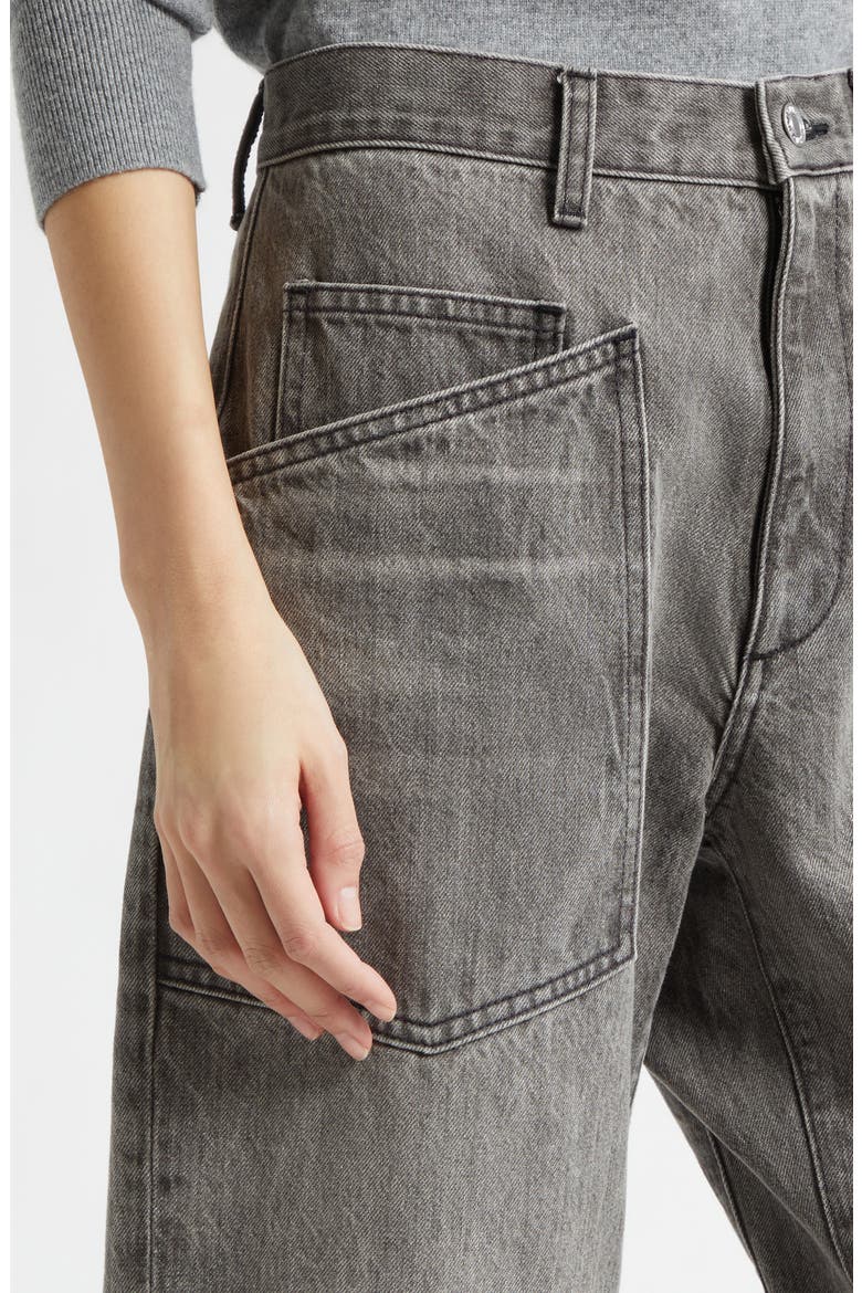 Shon Barrel Leg Jeans, Alternate, color, ASH GREY WASH