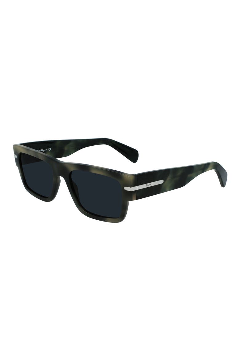 Classic Logo 54mm Rectangular Sunglasses, Alternate, color, GREY HAVANA