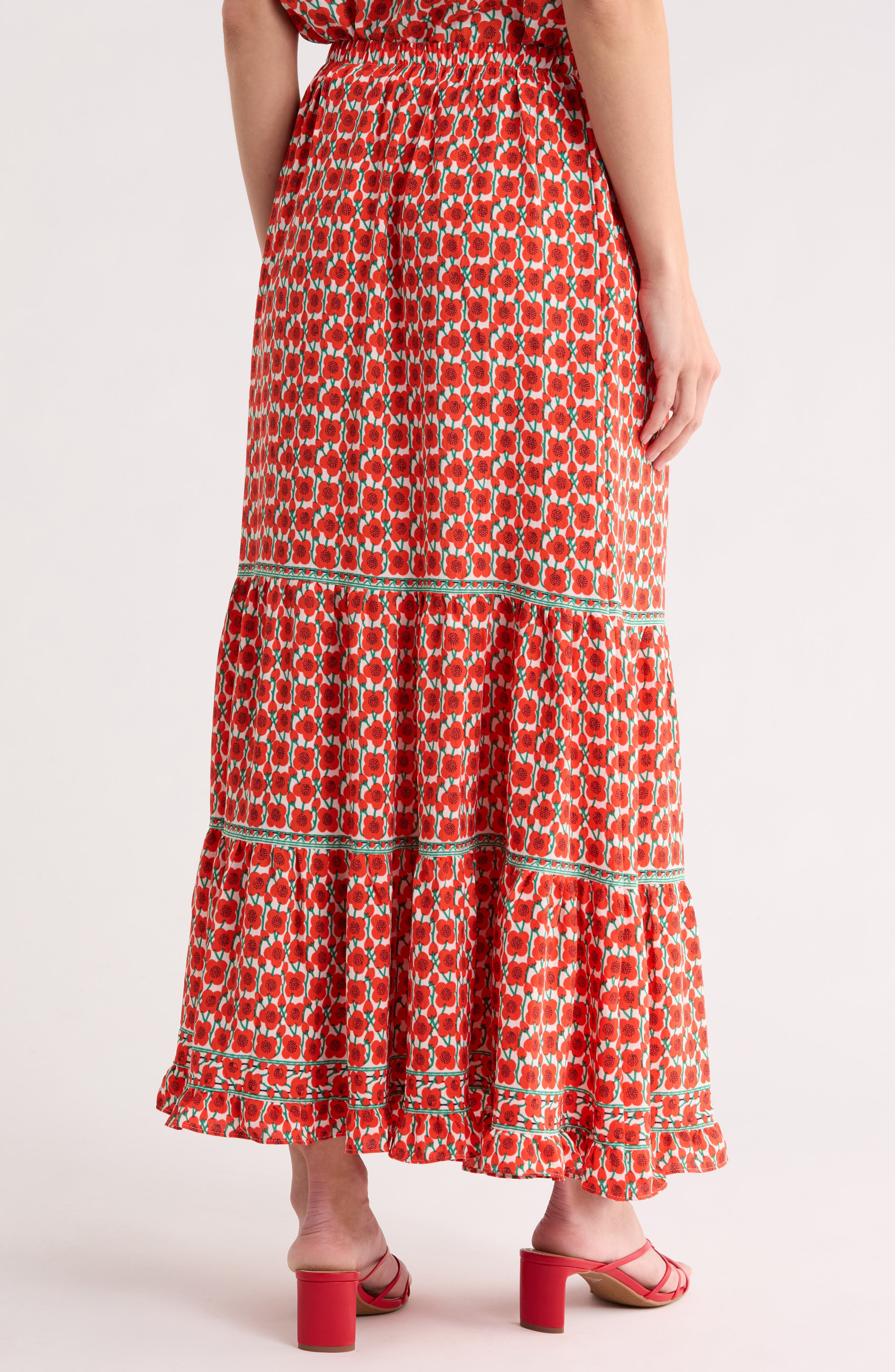 Floral Tiered Maxi Skirt - image 2