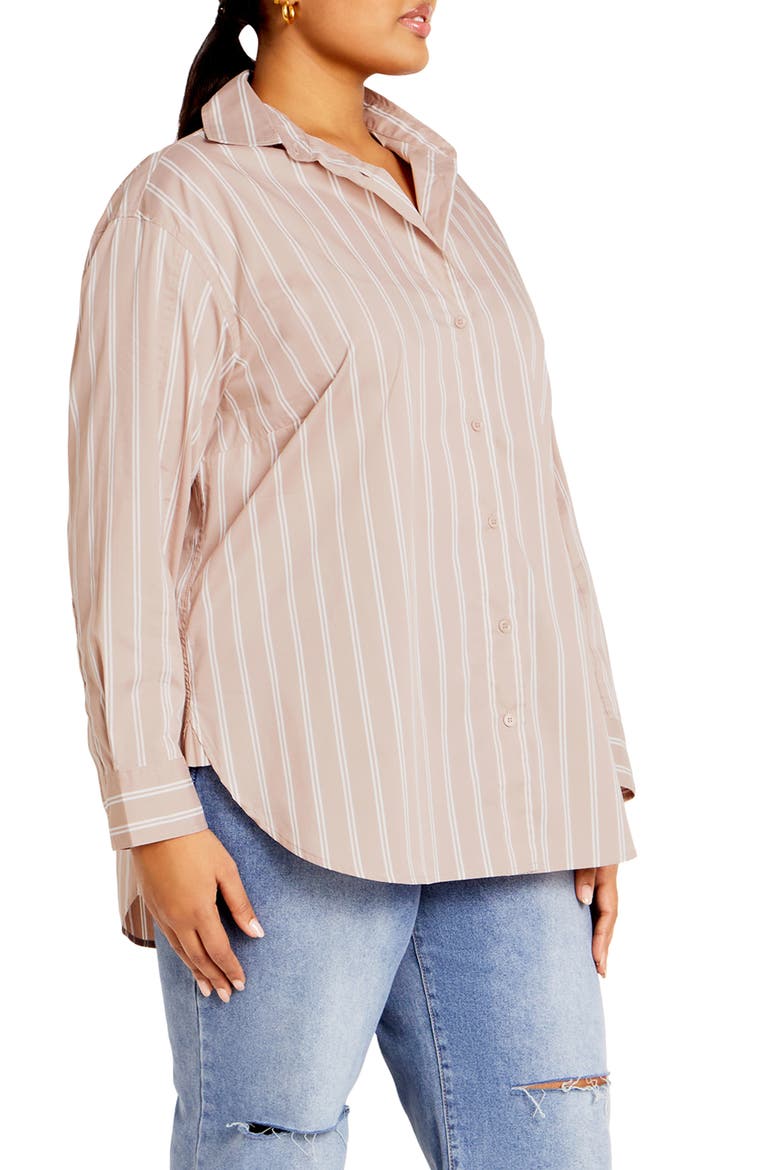 Celine Stripe Shirt, Alternate, color, TAUPE