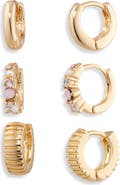 NORDSTROM RACK 3-Pack Assorted Huggie Hoop Earrings