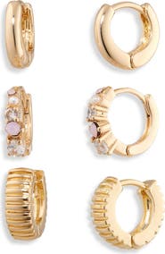 NORDSTROM RACK 3-Pack Assorted Huggie Hoop Earrings