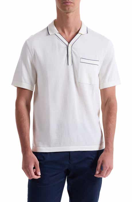 Bugatchi Tipped Cotton & Silk Pocket Polo Sweater