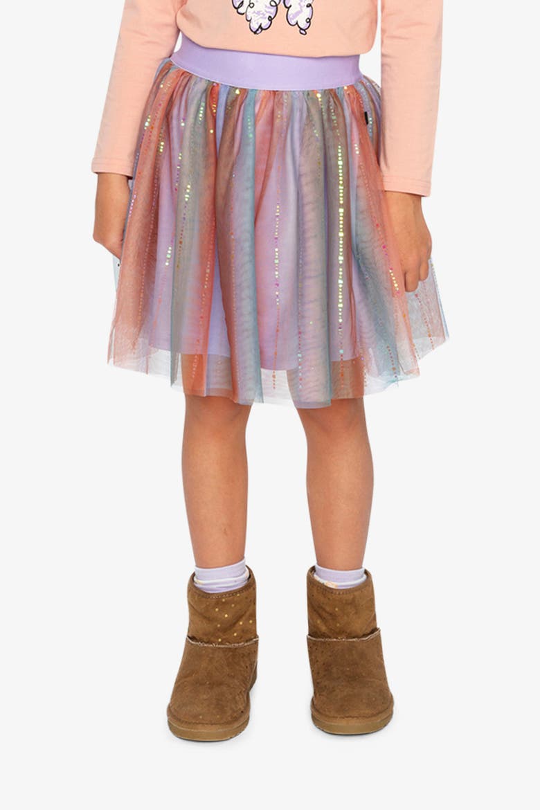 Sparkle Mesh Overlay Lined Skirt, Alternate, color, Multicolor Gradient