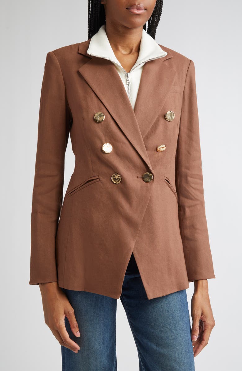 Veronica Beard Elle Linen Blend Dickey Jacket, Alternate, color, Light Chicory