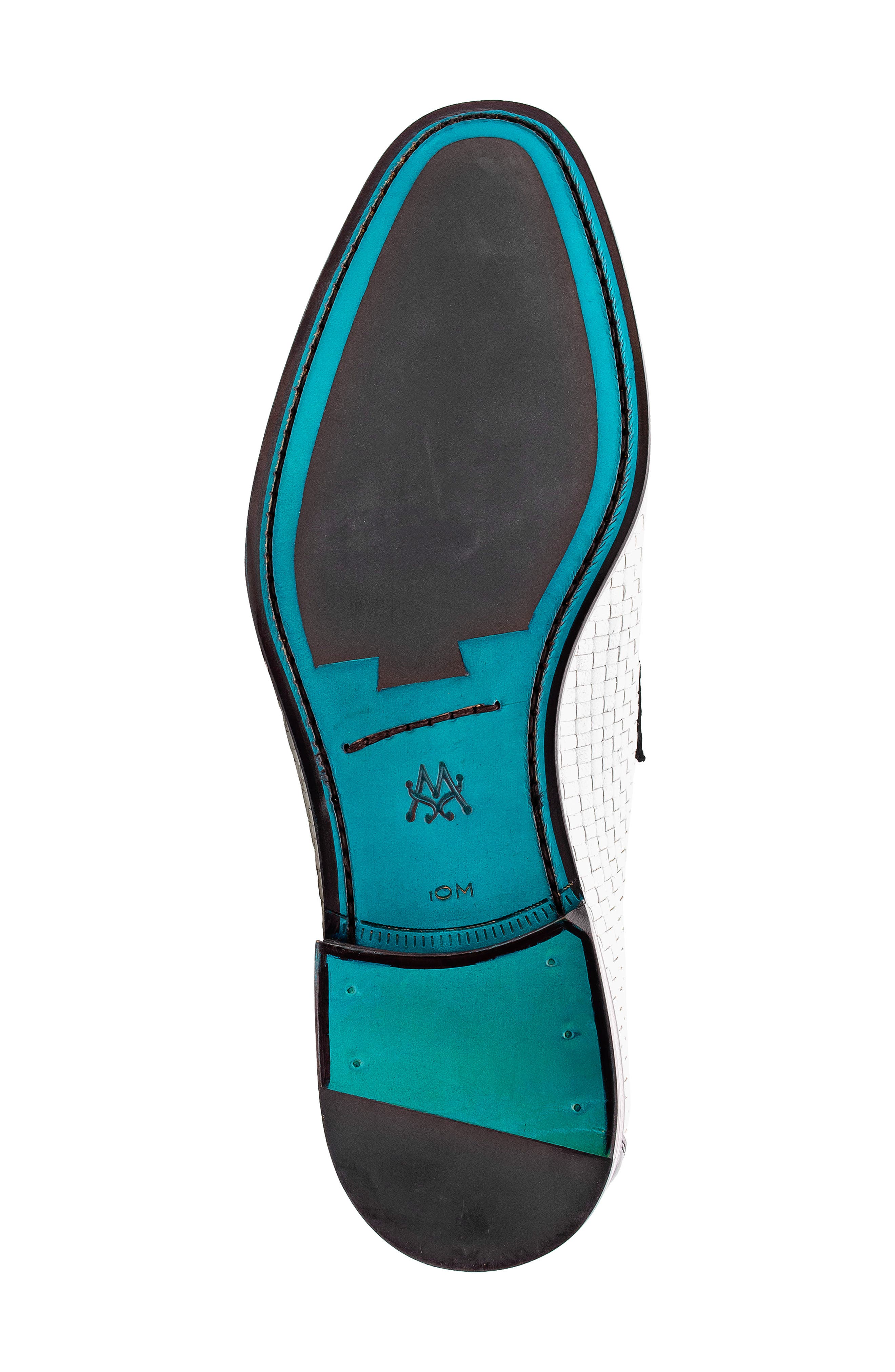 Mezlan Salva Bit Ornament Leather Loafer, Alternate, color, White / Black