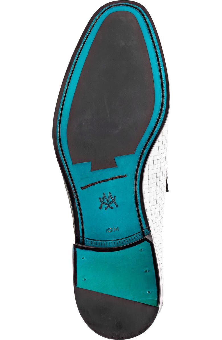 Mezlan Salva Bit Ornament Leather Loafer, Alternate, color, White / Black