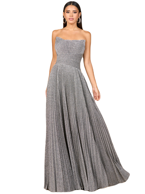 Flowing Pleated, Strapless Dress