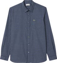 Lacoste Regular Fit Plaid Flannel Button-Up Shirt
