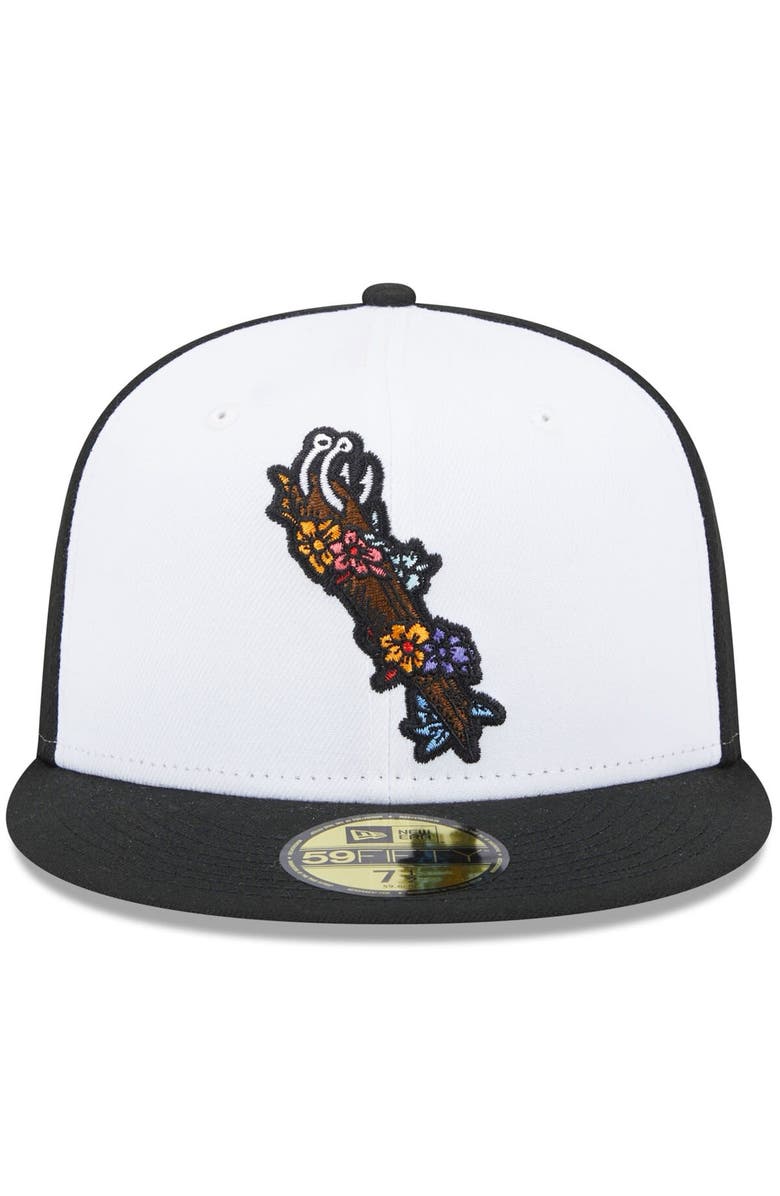 New Era Men's New Era White Corpus Christi Hooks Theme Nights Día De Los Hooks 59FIFTY Fitted Hat, Alternate, color, White