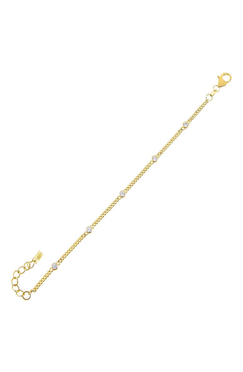 BY ADINA EDEN Adina's Jewels Cubic Zirconia Bezel Cuban Chain Bracelet, Main, color, 