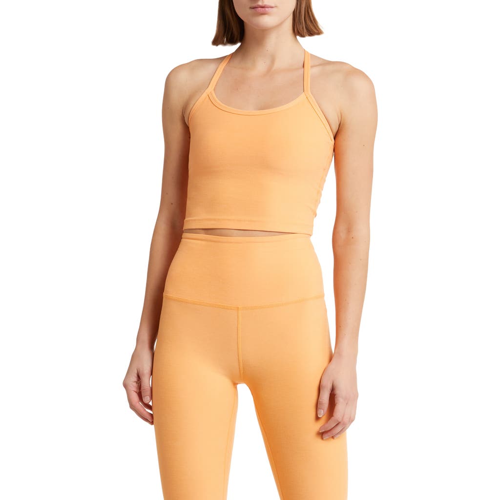 Beyond Yoga Space Dye Slim Racerback Crop Tank In Marmalade Heather