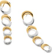 Monica Vinader Kissing Moon 2-Tone Linear Drop Earrings
