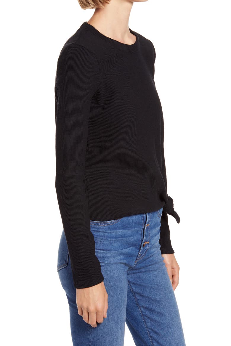Elwood Knot Front Top, Alternate, color, TRUE BLACK
